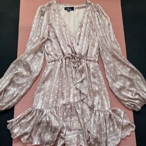 Lulu's Pink Polka Dot Wrap Dress